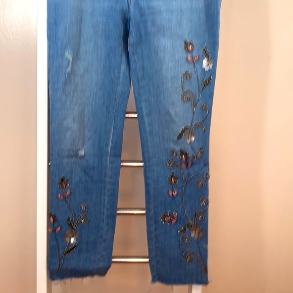 Chico’s So Slimming Beaded Vines Girlfriend Ankle Jeans - Picture 2 of 11